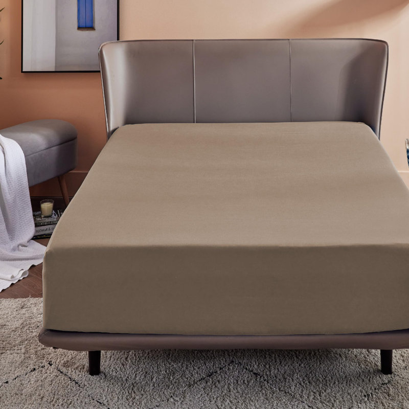 Bedsure Bed Fitted Sheet With 16 Inch Deep Pocket, Queen Fitted Sheet, Khaki