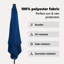 Garden Parasol with LED Strip Lights Polyester and Steel Sun Shade-1163912444