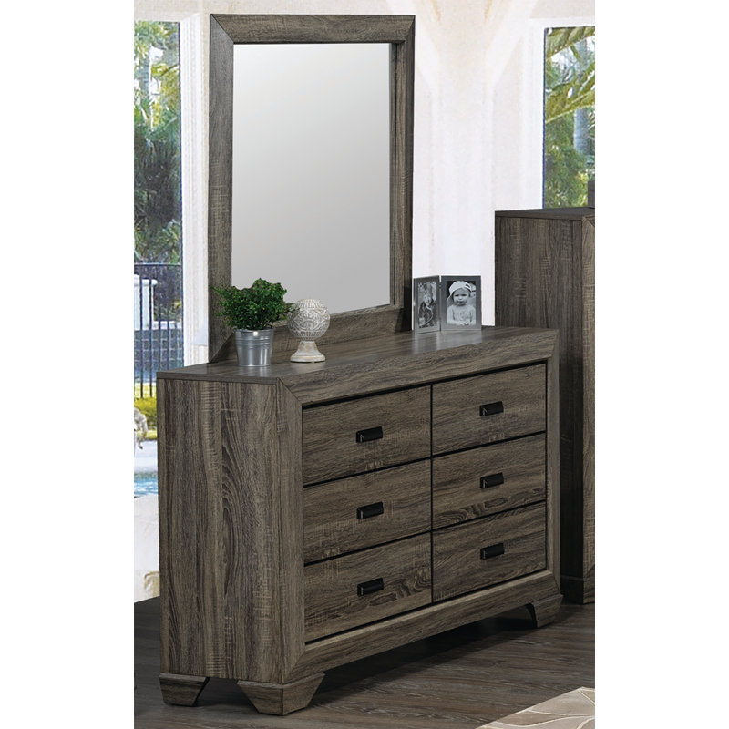 Commode double 6 tiroirs avec miroir Castine