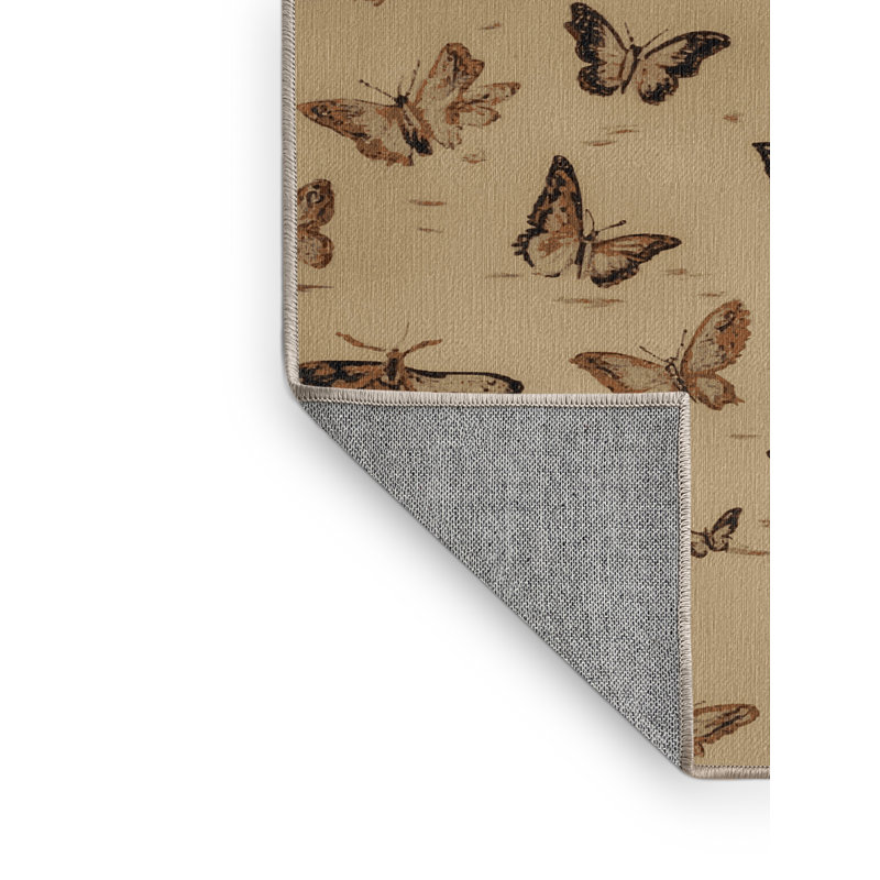 Tapis beige français lavable à la machine, Carré 6 pi
