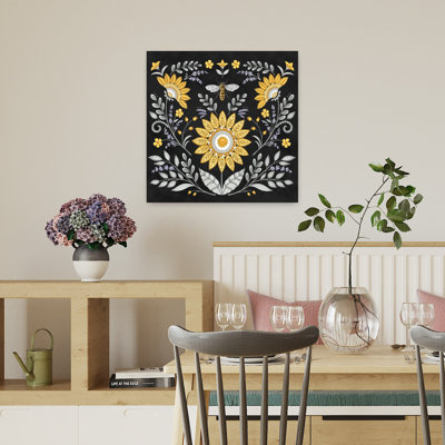 Bee Scandinavian Bee Flower Art