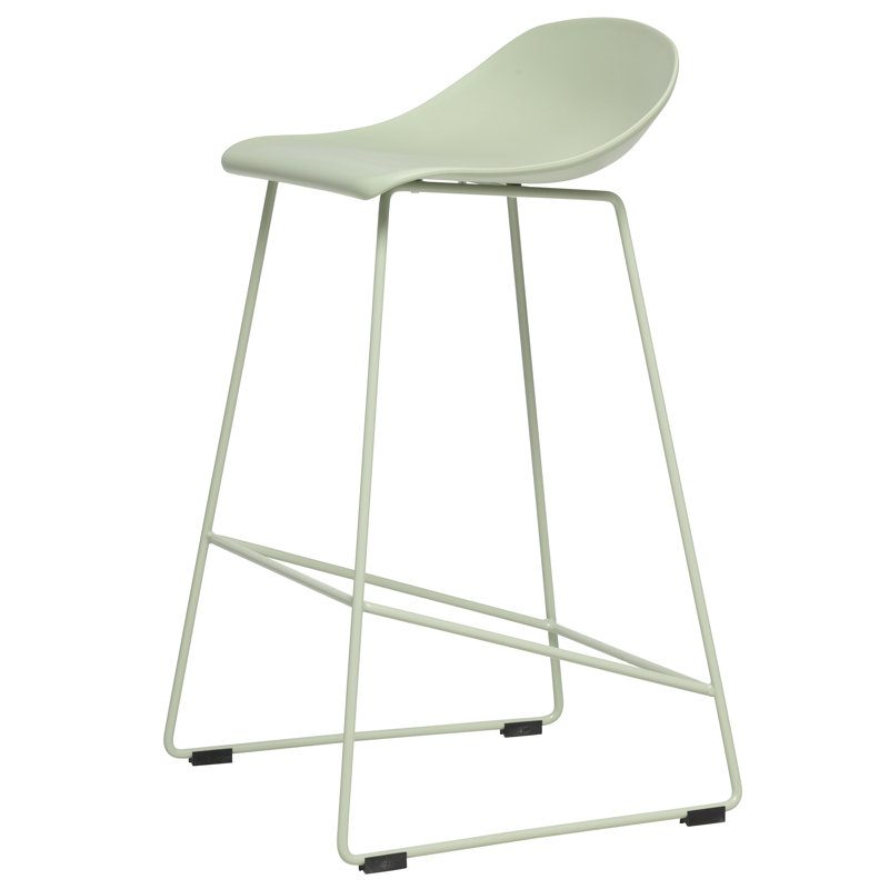 Meine Counter Stool with Metal Frame, Matte Green