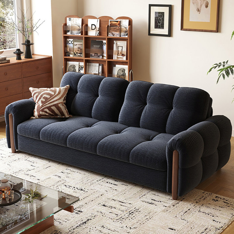 Canapé de salon extensible en chenille de style rétro avec rangement, H 35,4 po x l 86,6 po x P 33,5 po