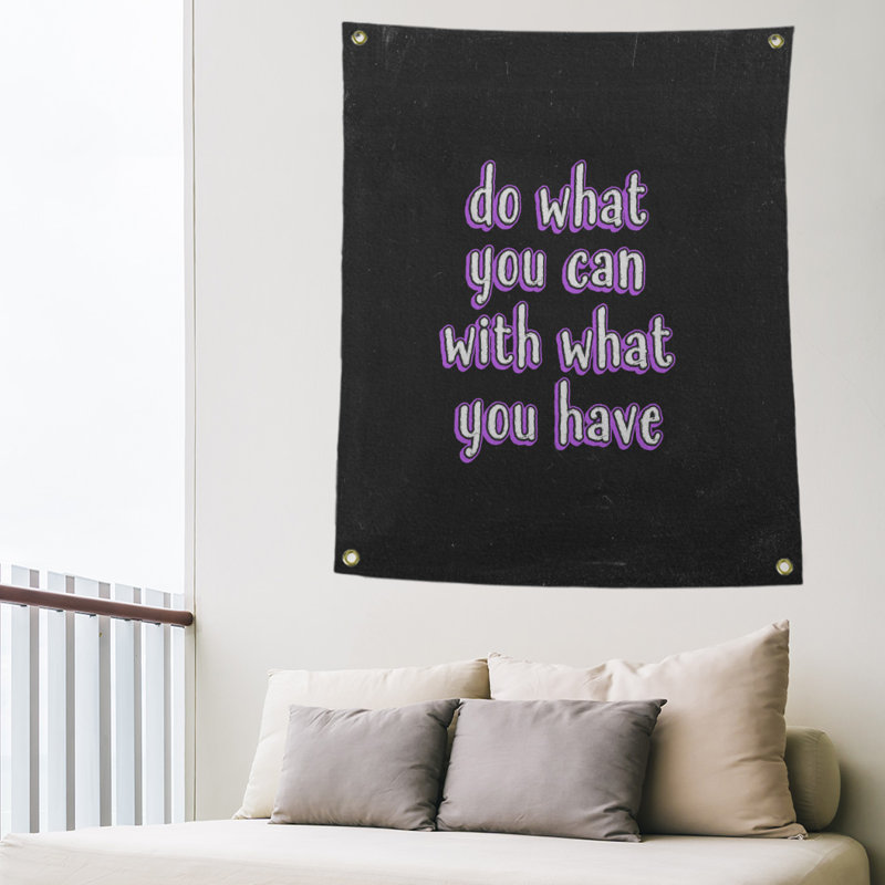 Polyester fait ce que vous pouvez citer tableau noir tapisserie, H 36 po x l 26 po, Mauve