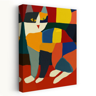 Colorful Abstract Cat Abstract Modern Cat Wall Art Print