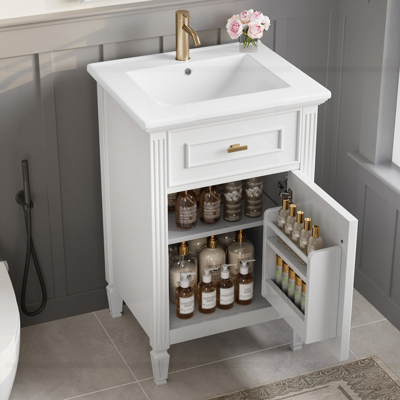 Meuble-lavabo de 20 pouces avec lavabo, Blanc