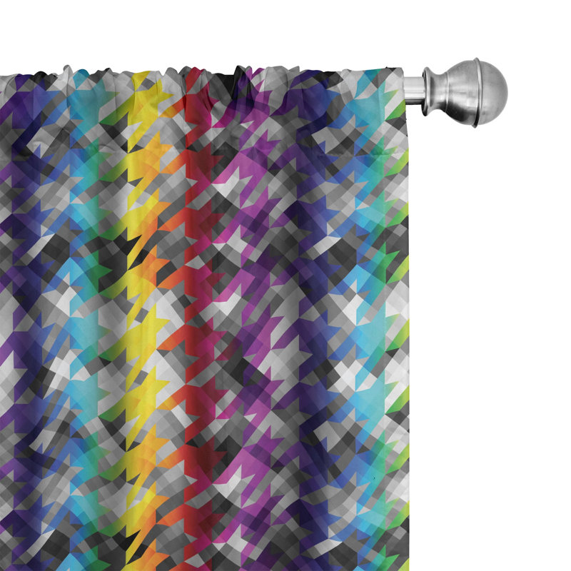 Colorful Semi-Sheer Rod Pocket Curtain Panels, 28" x 63"