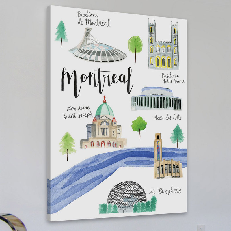 Montreal Sights 1 Piece Painting on Canvas, 76 cm H x 51 cm W x 3.81 cm D