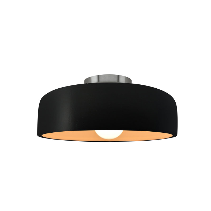 Radiance Ceramic Semi Flush Mount - Replaceable Bulb, Carbon Matte Black/Champagne Gold, Brushed Nickel, 6" H x 10" W x 10" D