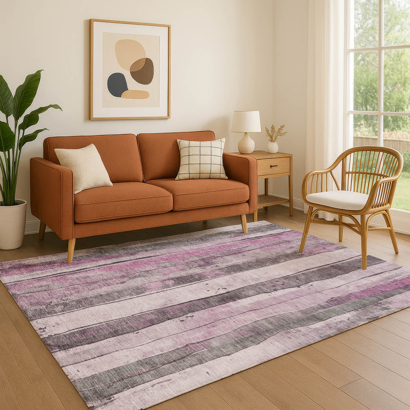 Tapis à rayures Premium Premium lavable à la machine AMF1874, Rectangle 5 pi x 7 pi 6 po
