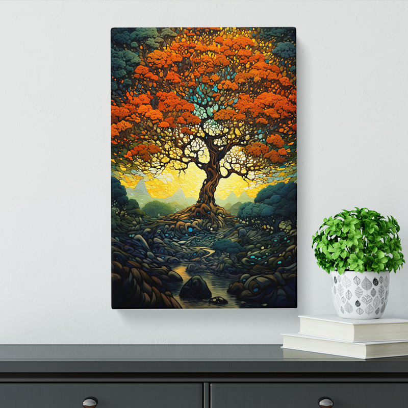 Oak Tree Futurism Art - No Frame Print, 76cm H x 50cm W x 3cm D