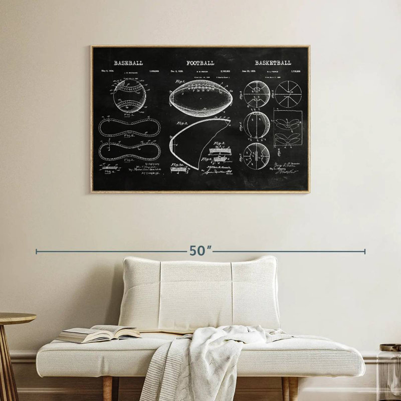 Brendle Balls Compilation BW - brevet, Cadre flottant en bois naturel, 40 po x 27 po