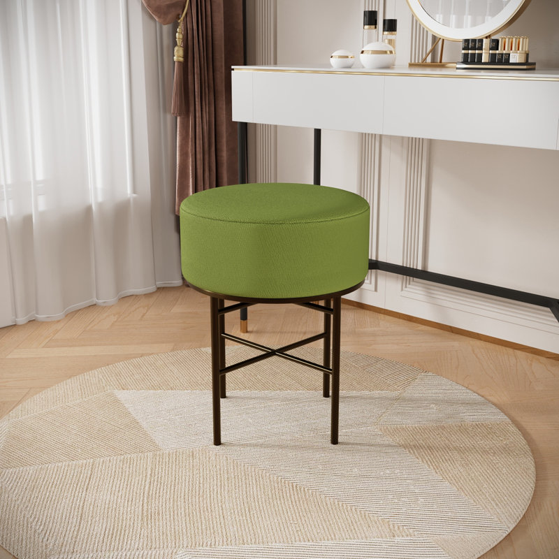 Tabouret de coiffeuse à coussins ronds PC, Vert