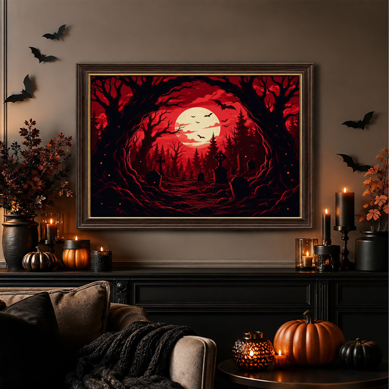 Silhouettes d'art sur toile, "Halloween", H 12 po x l 18 po