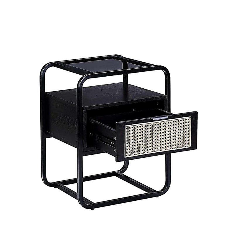 Table d'appoint en métal avec finition noire