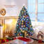 Arbre de Noël artificiel à fibre optique DEL 6 pi 7 po avec étoile supérieure-737334811