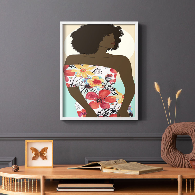 You Go Woman II, reproduction encadrée - bois massif, H 20 po x l 16 po, Blanc