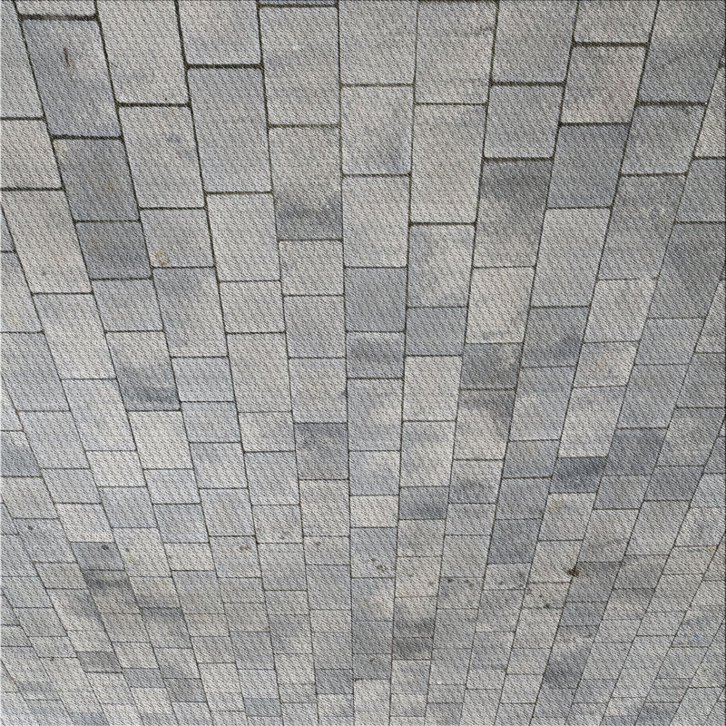 Tapis gris tissé à la machine, Carré 8 pi