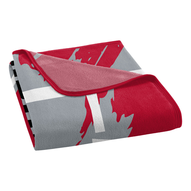 Ohio State Buckeyes Red and Gray Micro Raschel Throw Blanket