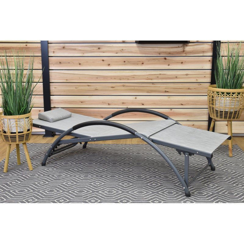 Chaise de patio avec coussins Dematteo, Gray