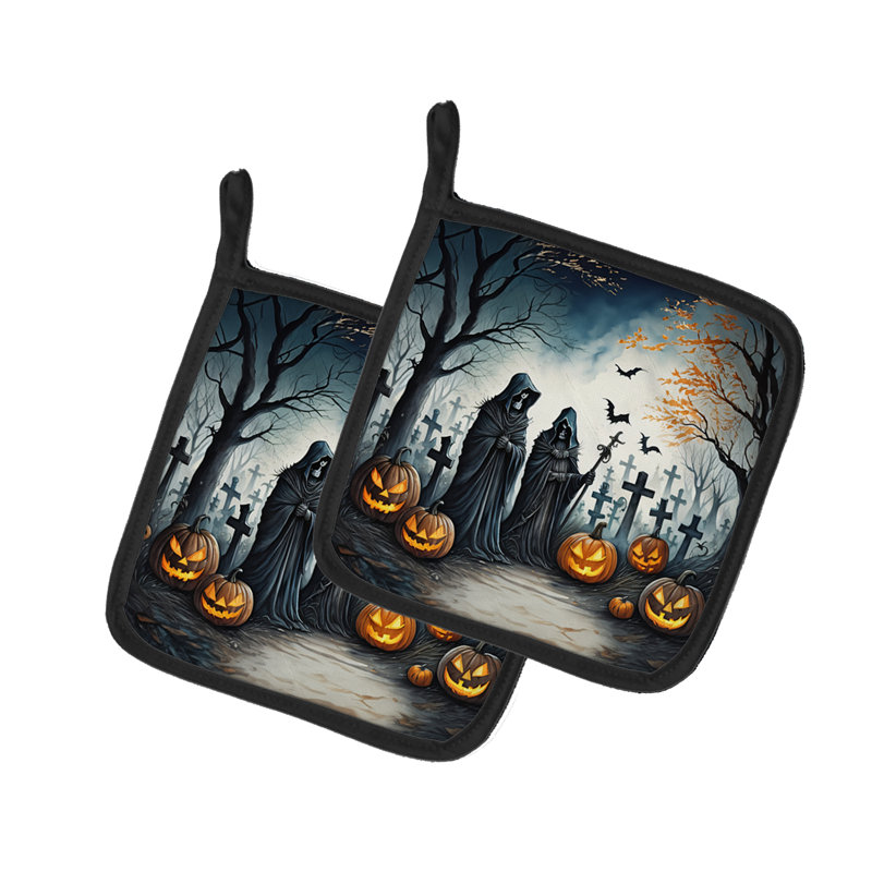 Paire de supports à casseroles The Grim Reaper Spooky Halloween
