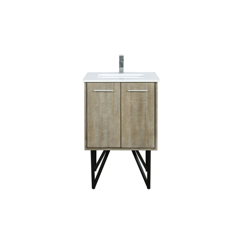 Lancy 24 in W x 20 in D Single Bath Vanity and Faucet Set, White Cultured Marble