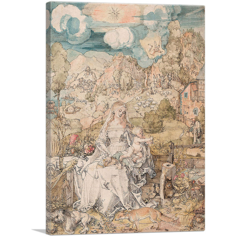 "Mary parmi une multitude d'animaux" par Albrecht Dürer, reproduction d'art sur toile tendue, H 18 po x l 12 po x 1,5 po