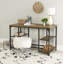 Bureau industriel en bois massif avec tablettes Rhem