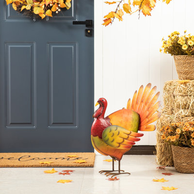 Décoration de porche en métal 21,5 "H Thanksgiving