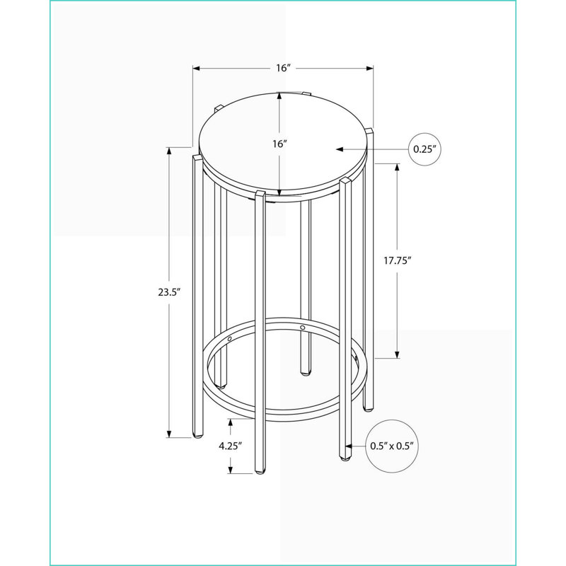 Table basse contemporaine 24 po H avec plateau en stratifié de chêne lavé, pieds en métal noir faciles à nettoyer