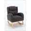Chaise berçante en tissu Teddy avec pieds en bois paquet-1168145328