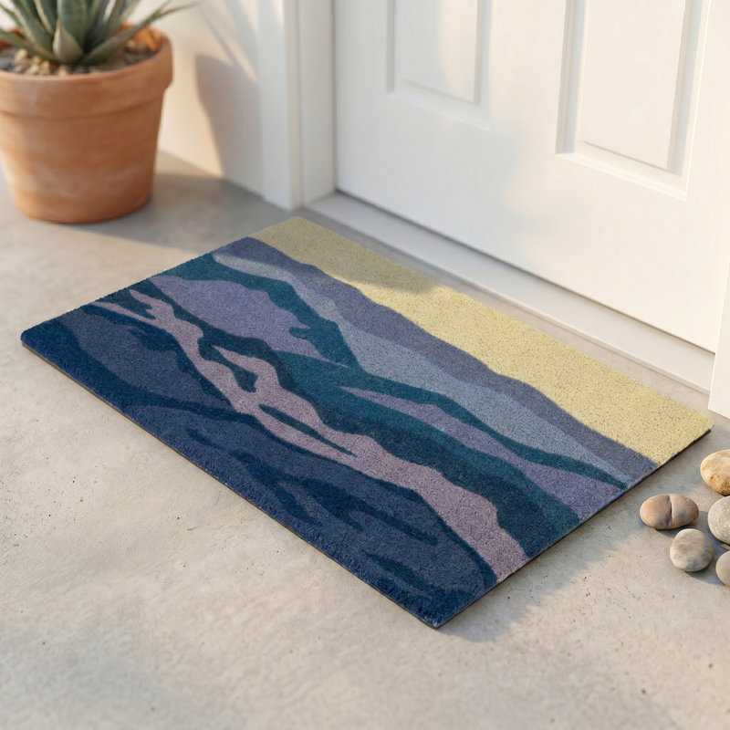Paillasson Teshika Shades of Dawn, Shades of Sea - Blue Multi, 24" x 36" - Non Slip