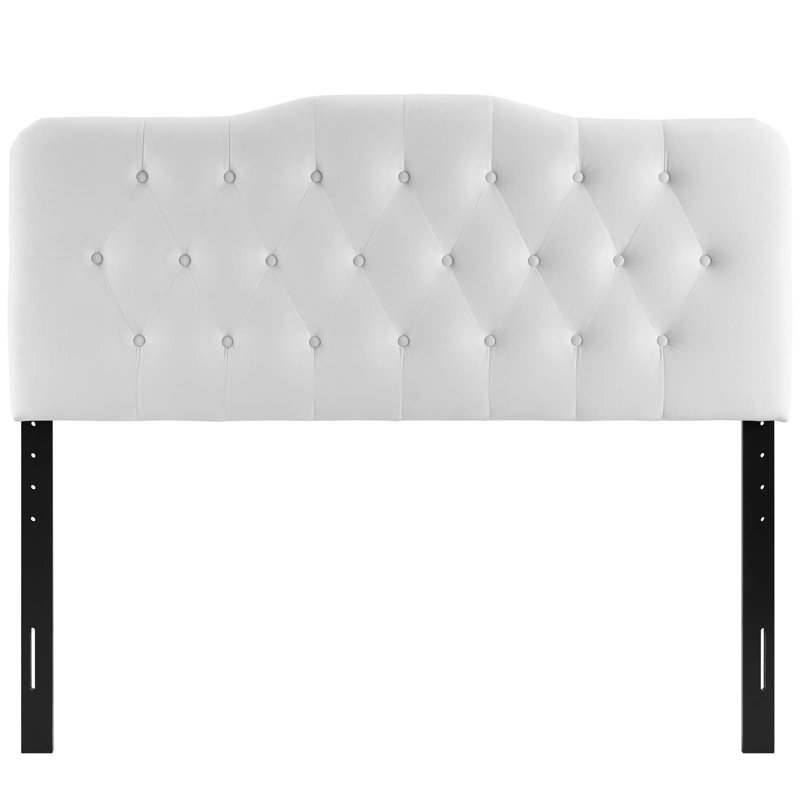 Modway Annabel Diamond Tufted Performance Velvet Headboard, White, Full