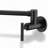 Commercial Wall Mount Pot Filler Kitchen Faucet, Folding Stretchable Double Joint Swing Arm With Dual Handles, Matte Black-123266425