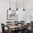 hand-blown clear glass black pendant lights kitchen island