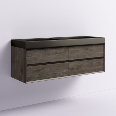 Golitz 59'' Double Bathroom Vanity with Stainless Steel Top