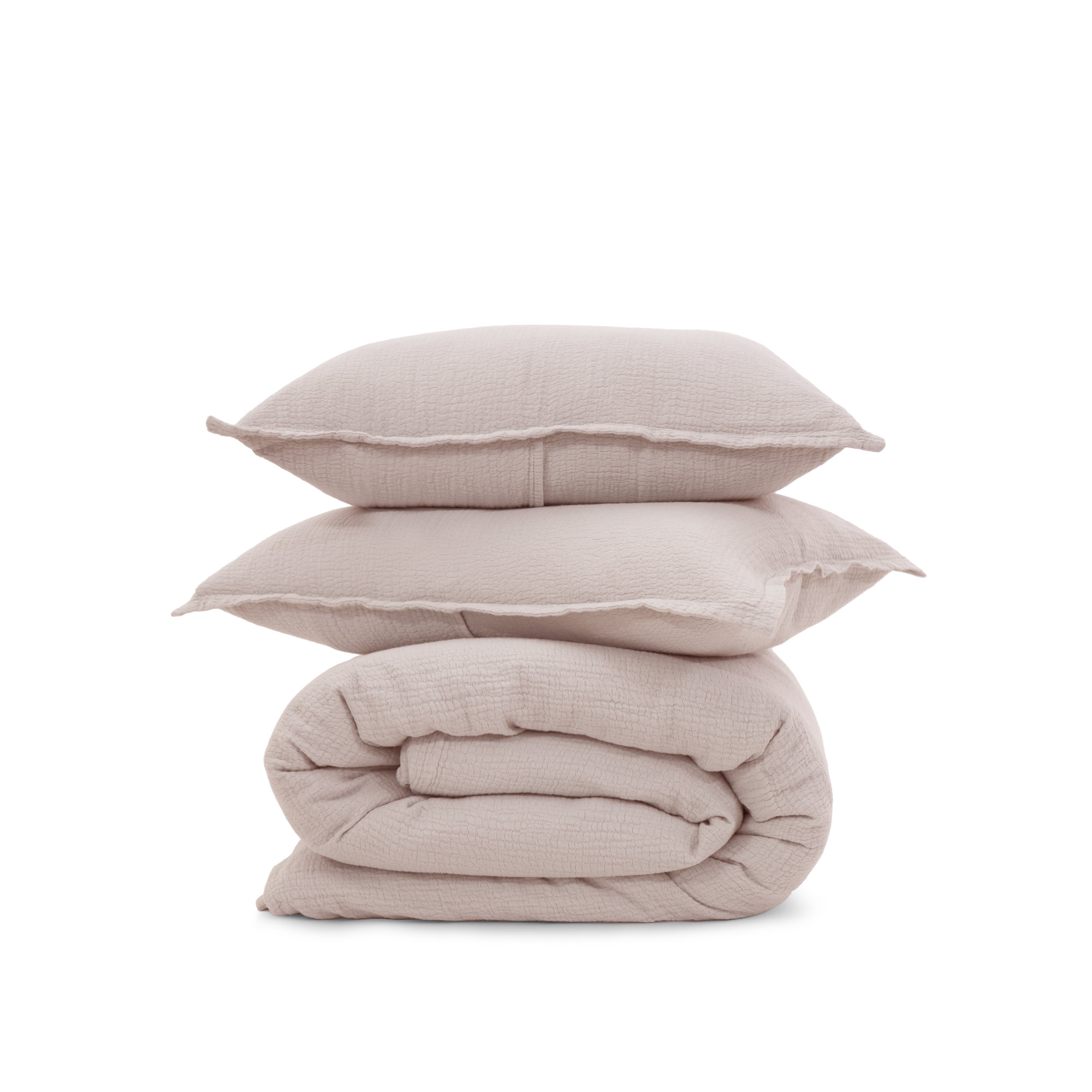 Waverly Cotton Duvet Cover Set, Blush, King Duvet Cover + 2 King Shams