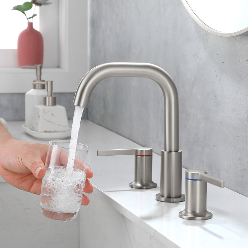 Widespread 2-handle Bathroom Faucet, Brushed Nickel