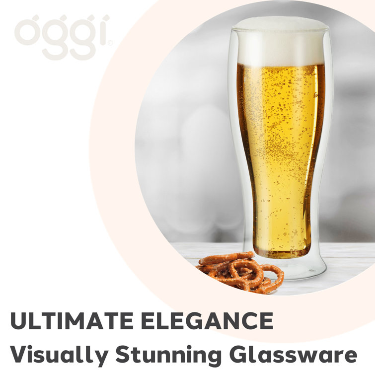 OGGI 2 - Piece 14oz. Glass Pilsner Glass Glassware Set