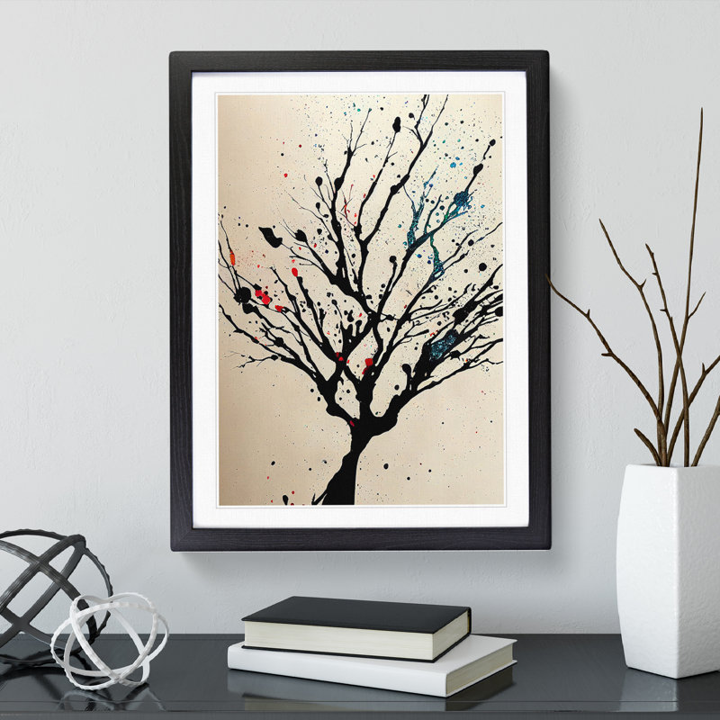 The Delightful Tree Abstract - Framed Print, Black