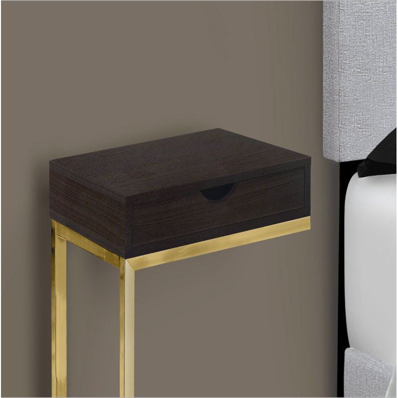 Table d'appoint, en forme de C, bout, côté, collation, tiroir de rangement, salon, chambre à coucher