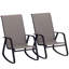 2 chaises berçantes d'extérieur PCS, chaises berçantes de patio, brun clair