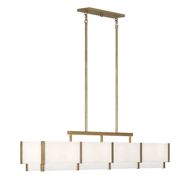 Orleans 8-Light Linear Chandelier, Distressed Gold