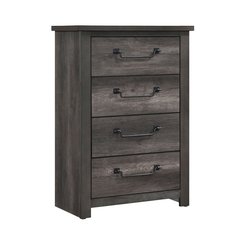Commode de rangement grise 4 tiroirs 1 pièce