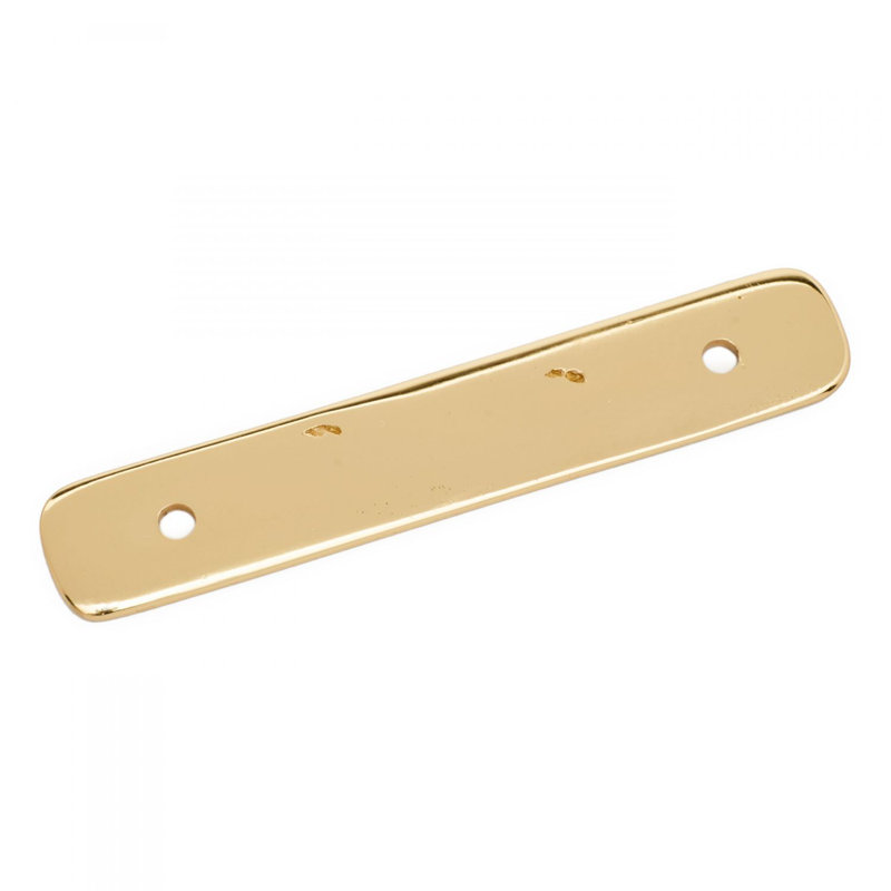 3" Centre to Centre Distressed Rectangular Pull Backplate BP Series, Polished Brass