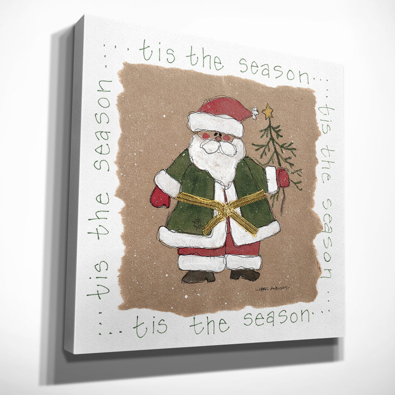 « père noël », reproduction d’art sur toile tendue, H 32 po x l 32 po x P 1,5 po