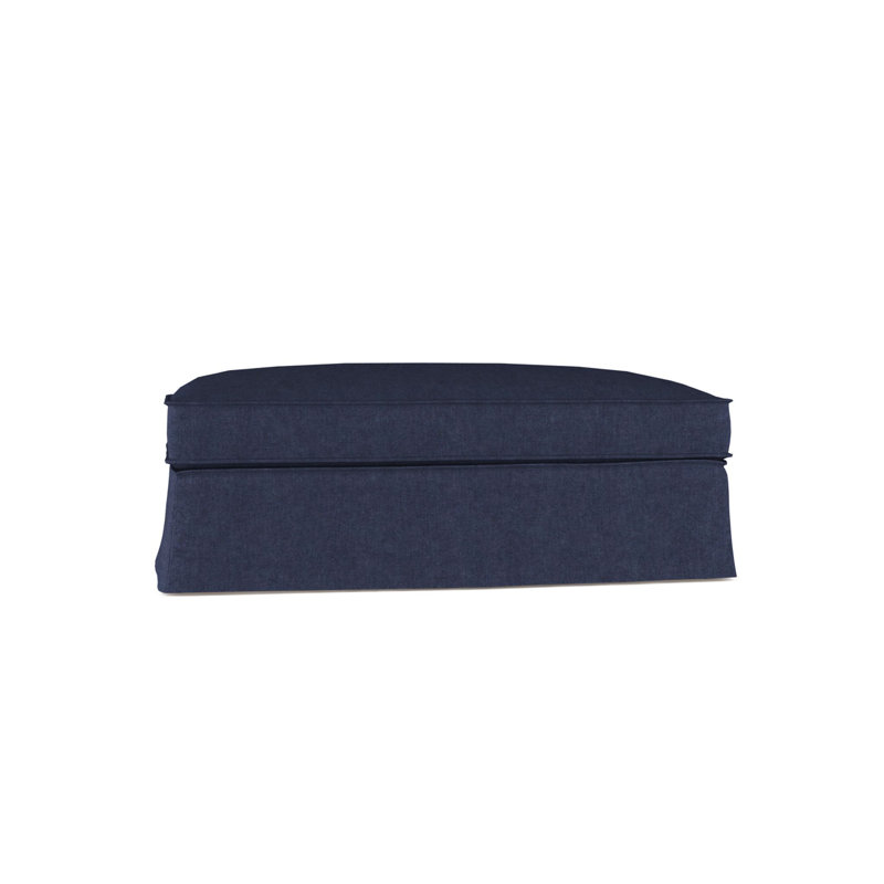 Mulberry Ottoman, Plush Velvet Oyster, Weathered