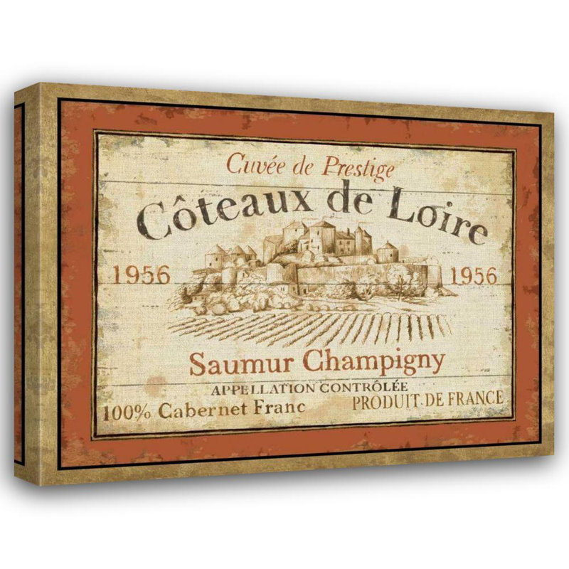 Ophelia & Co. Brissonnet, art sur toile tendue de la galerie Daphné: French Wine Label II, H 28 po x l 35 po