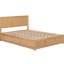 Lit plateforme en bois avec espace de rangement inférieur et 2 tiroirs - stable, couleur naturelle, meubles de chambre à coucher-125888474