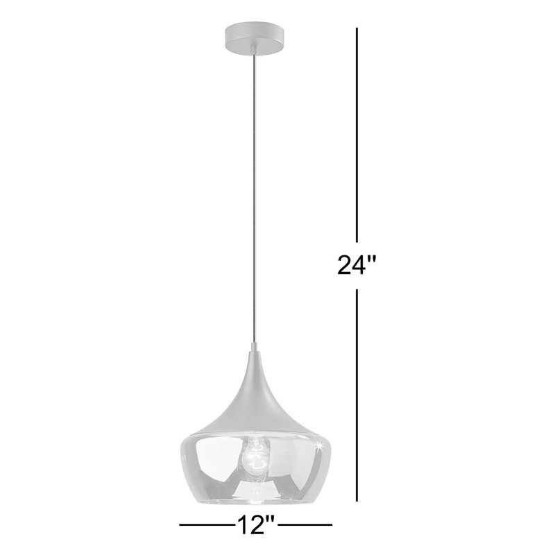 Luminaire suspendu en pot 1 lumière Bysshe, Blanc